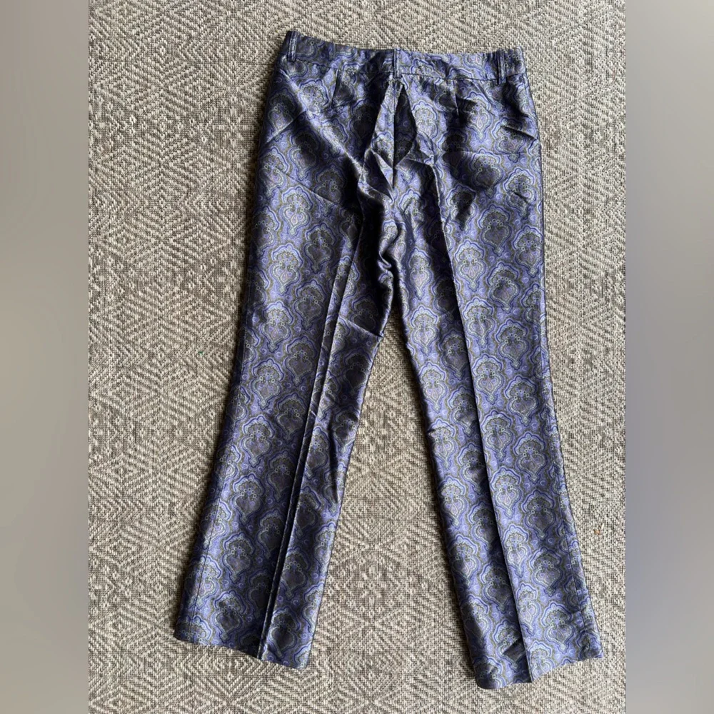 Michael Kors Collection Purple‎ Silk Brocade Trousers Womens 8